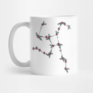 Hercules Constellation Roses and Hearts Doodle Mug